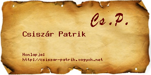 Csiszár Patrik névjegykártya
