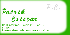 patrik csiszar business card
